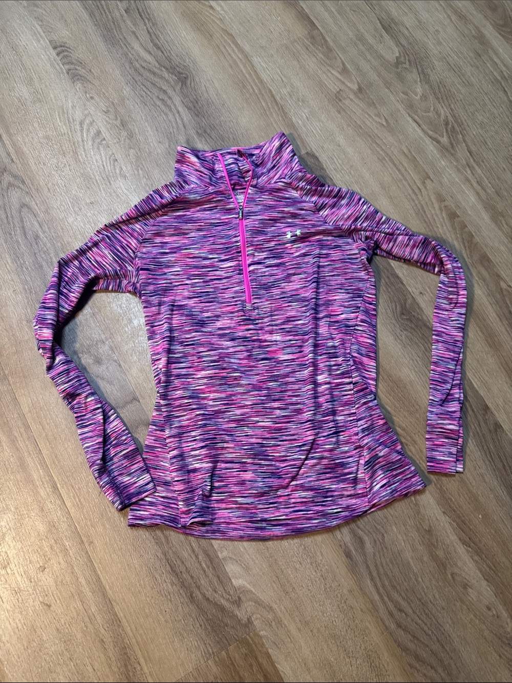 Under Armour Pink Multi-Color Space-Dye Half-Zip Performance Top